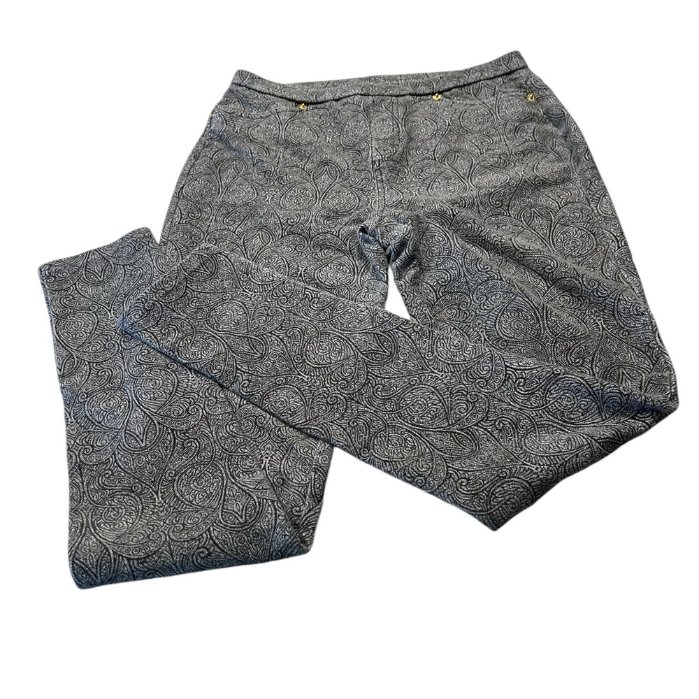 Michael Kors grey paisley pull-up stretch jeggings